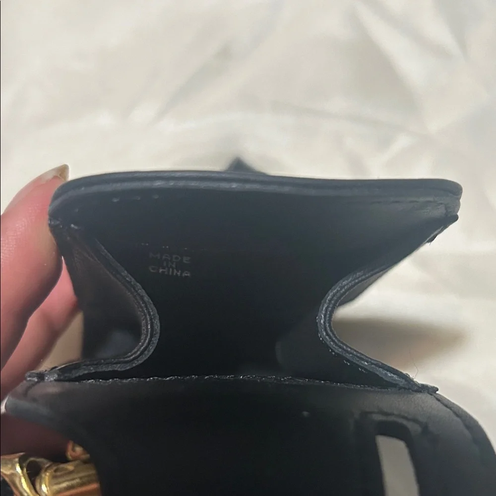 Vintage Coach Black Leather Phone Holster with Strap